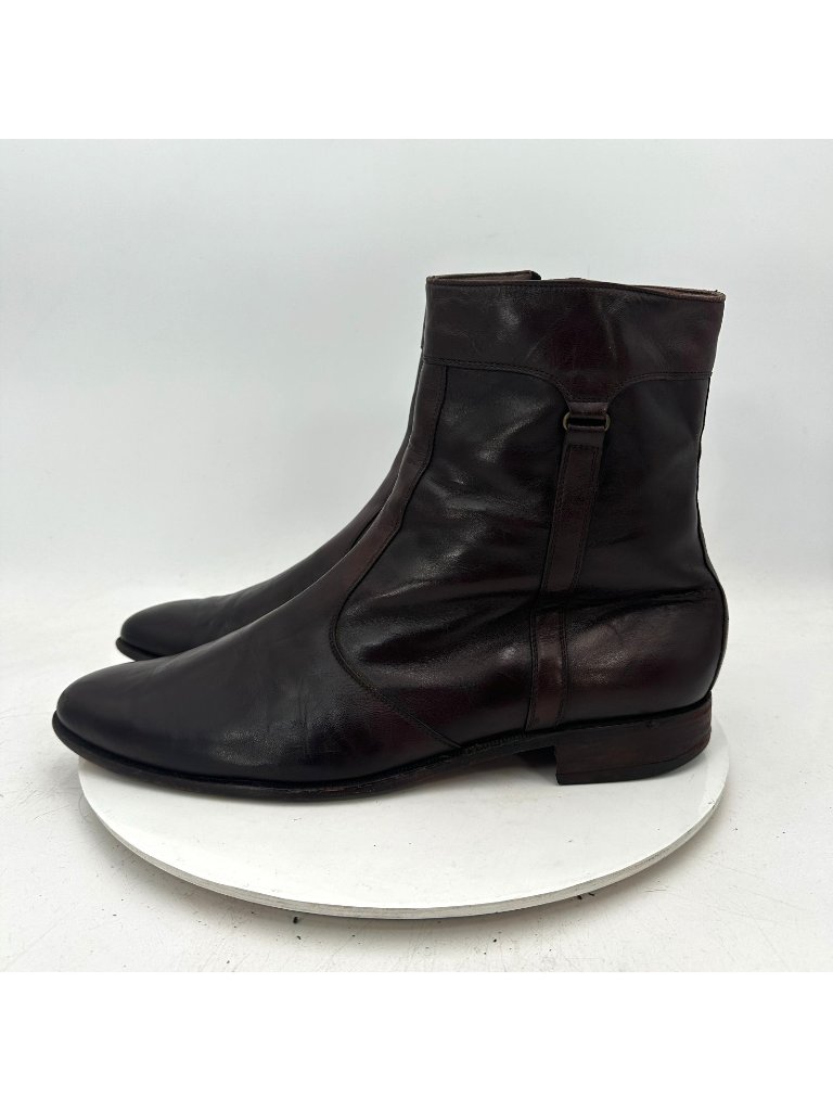 Bally Lexus Parawet Men Size 13m Dark Brown Leather Side Zip Ankle Boot
